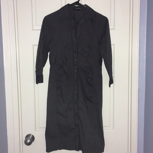 Express 3/4 sleeve button front striped dress - Picture 1 of 3